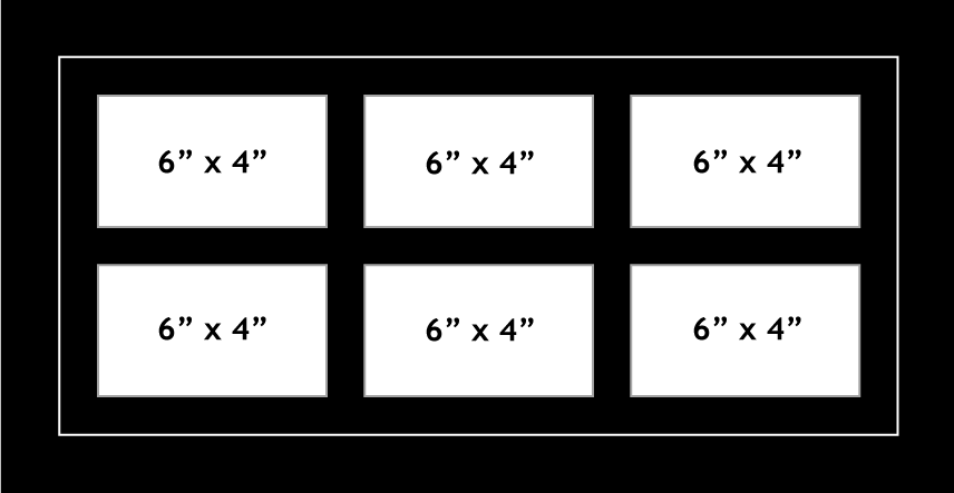 Multi Aperture Photo frame fits 6 6x4 photos multi-picture frames